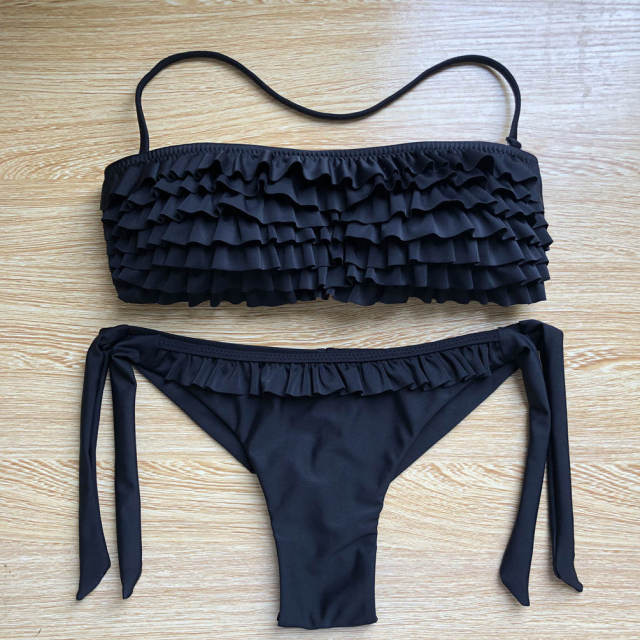 Ruffle halter neck Bikini Set