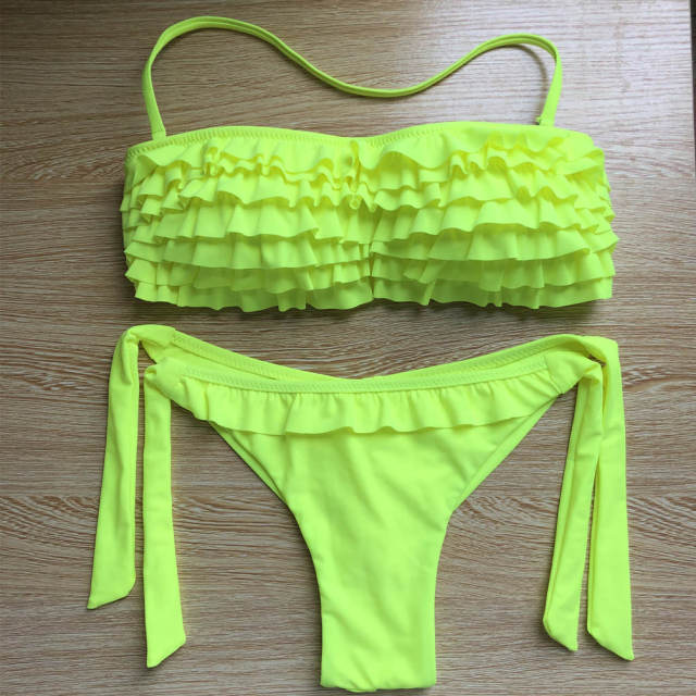 Ruffle halter neck Bikini Set