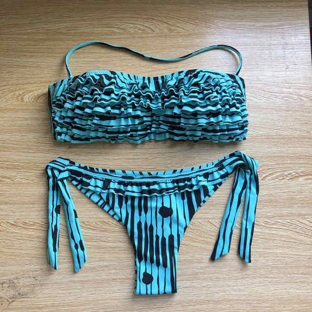 Ruffle halter neck Bikini Set