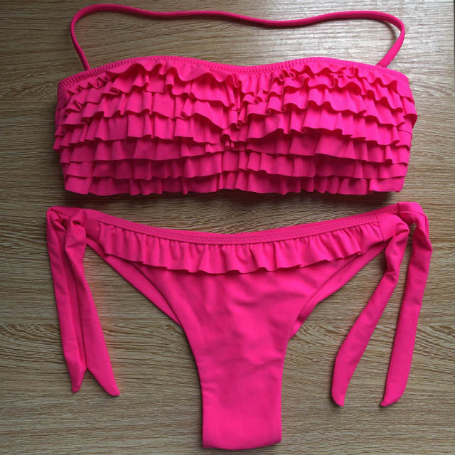 Ruffle halter neck Bikini Set