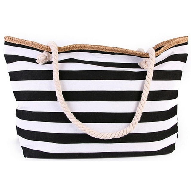 Canvas Beach Bag BLACK Large(Max Length>50cm)