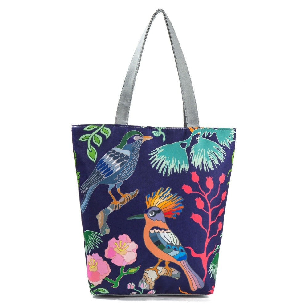 Canvas Print Shoulder Tote Bag