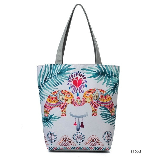 Canvas Print Shoulder Tote Bag 11165D