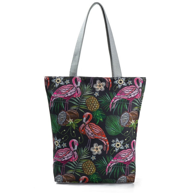 Canvas Print Shoulder Tote Bag 1130h