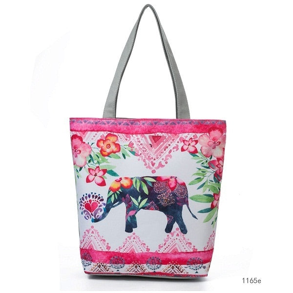 Canvas Print Shoulder Tote Bag 11165E