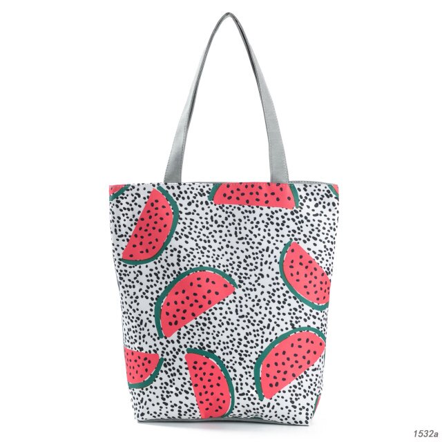 Canvas Print Shoulder Tote Bag 1532a