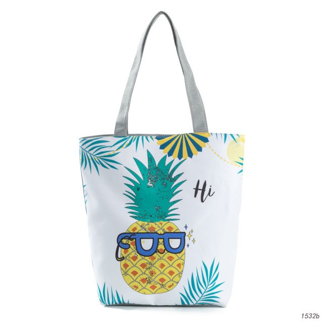 Canvas Print Shoulder Tote Bag 1532b