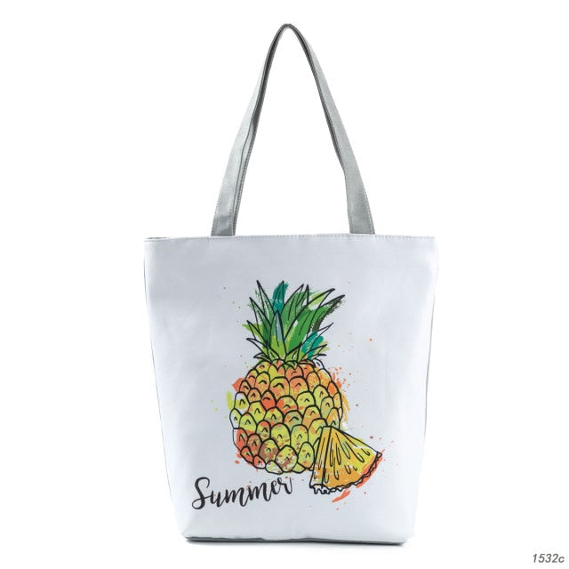 Canvas Print Shoulder Tote Bag 1532c