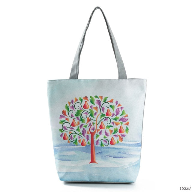 Canvas Print Shoulder Tote Bag 1532d