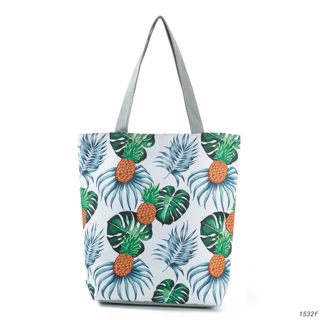 Canvas Print Shoulder Tote Bag 1532f