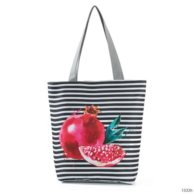 Canvas Print Shoulder Tote Bag 1532h