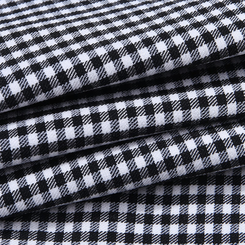 High Waist Checked Trousers