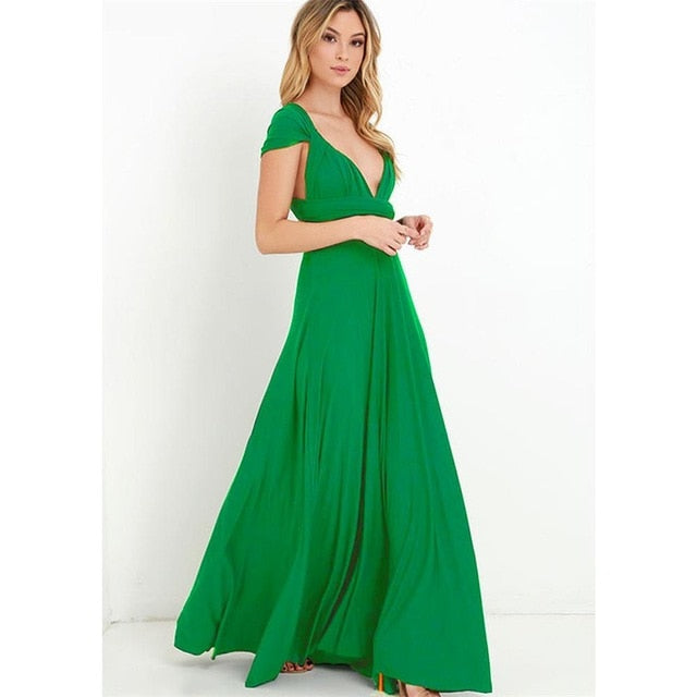 Multi-way Wrap Maxi Dress Army Green