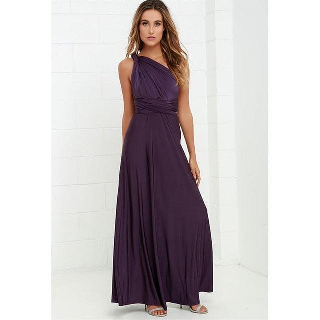 Multi-way Wrap Maxi Dress Purple