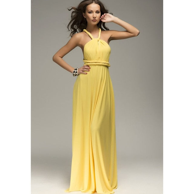 Multi-way Wrap Maxi Dress Yellow