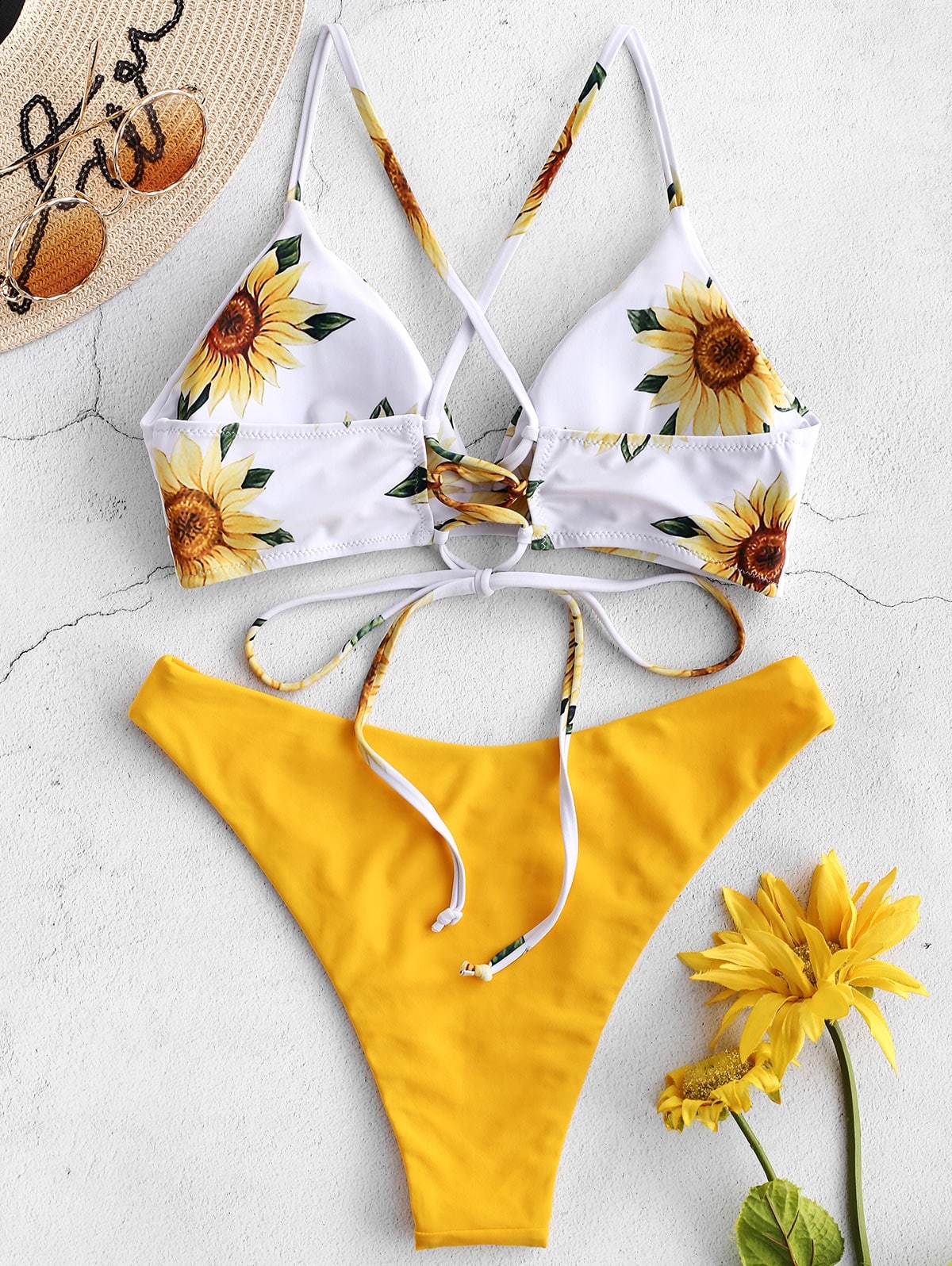 Sunflower Printed Bikini Set