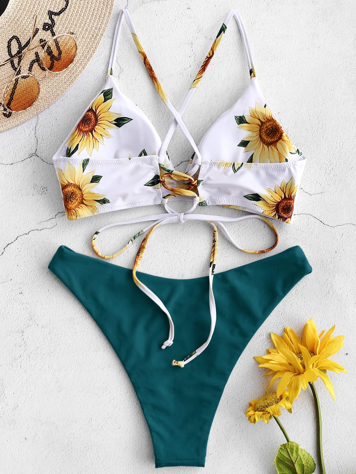 Sunflower Printed Bikini Set