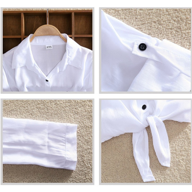 White Turn-up Sleeve Shirt