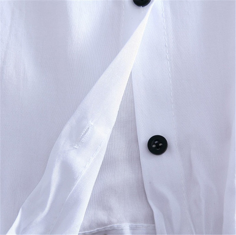 White Turn-up Sleeve Shirt
