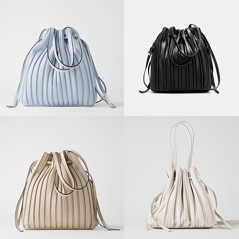 Pleated Bucket Bag