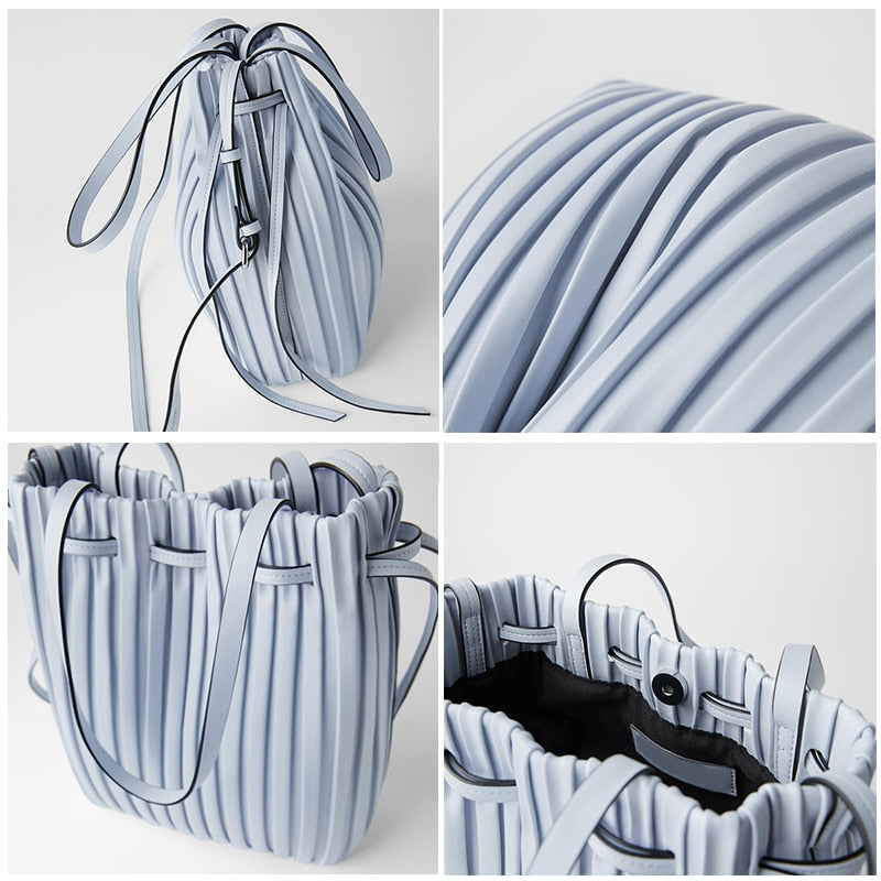 Pleated Bucket Bag