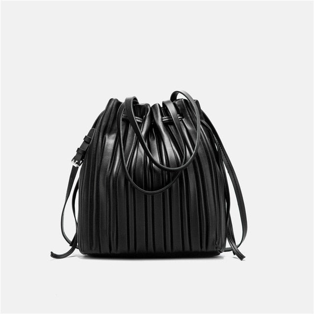 Pleated Bucket Bag