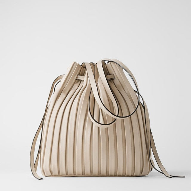 Pleated Bucket Bag