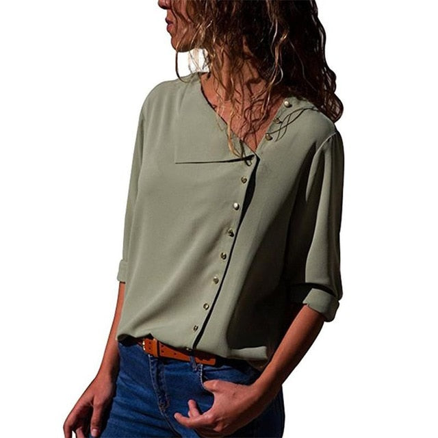 Long Sleeve button detail Blouse