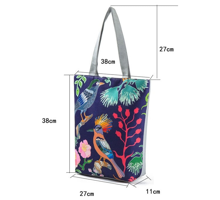 Canvas Print Shoulder Tote Bag