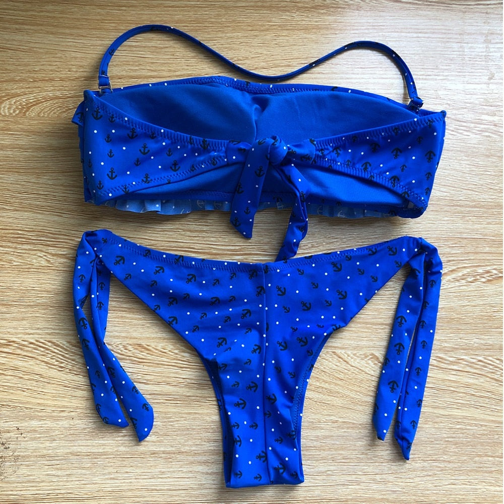 Ruffle halter neck Bikini Set