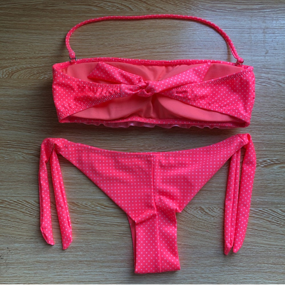 Ruffle halter neck Bikini Set