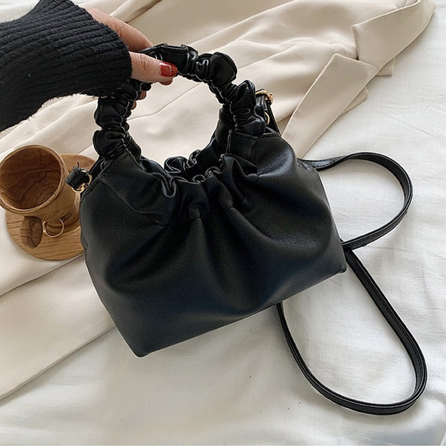 Retro Small Tote Handbag Black handbag