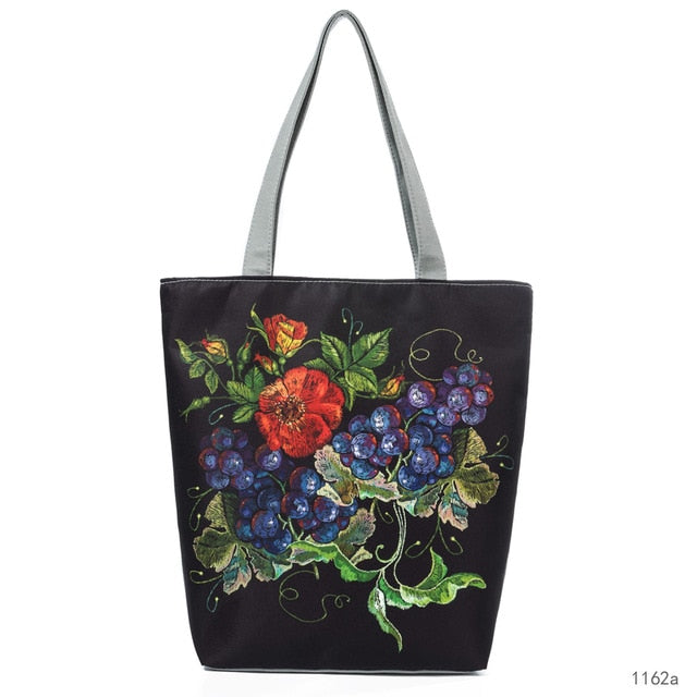 Canvas Print Shoulder Tote Bag 1162a