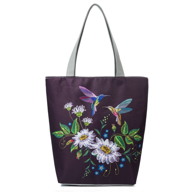 Canvas Print Shoulder Tote Bag 1162b