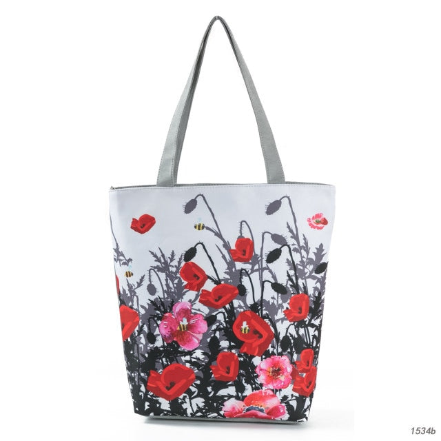 Canvas Print Shoulder Tote Bag 1534b