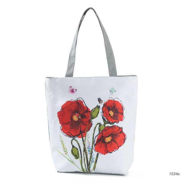 Canvas Print Shoulder Tote Bag 1534e