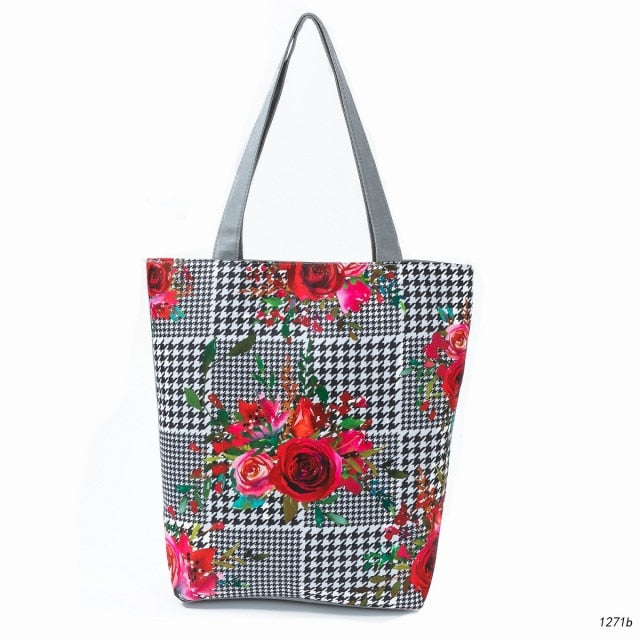 Canvas Print Shoulder Tote Bag 1271b