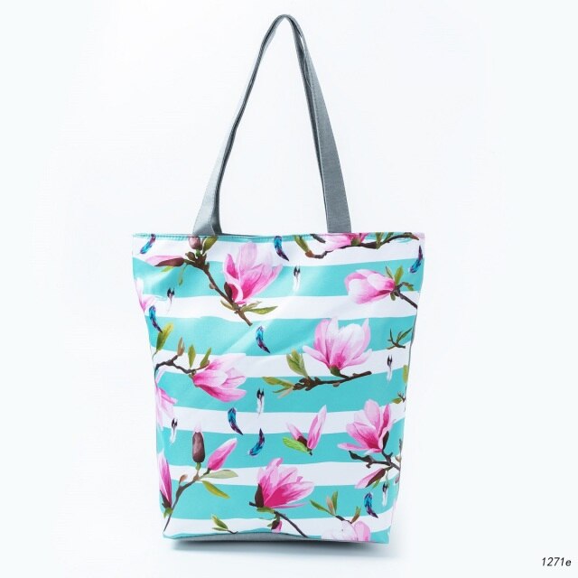 Canvas Print Shoulder Tote Bag 1271e