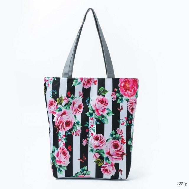 Canvas Print Shoulder Tote Bag 1271g