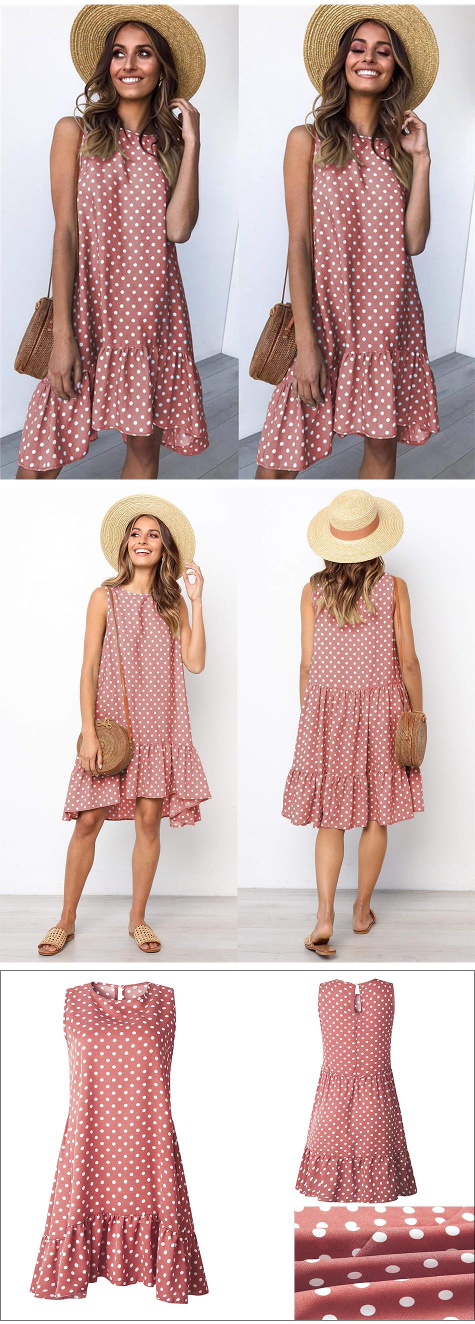 Polka Dot Chiffon Sleeveless Sundress