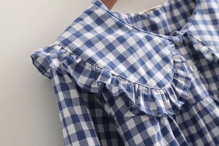 Checked Long Sleeve Blouse