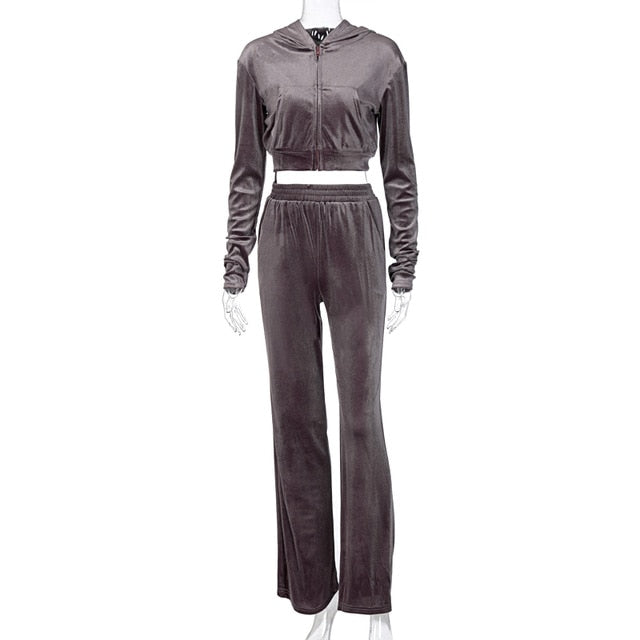 Velvety Tracksuit Set