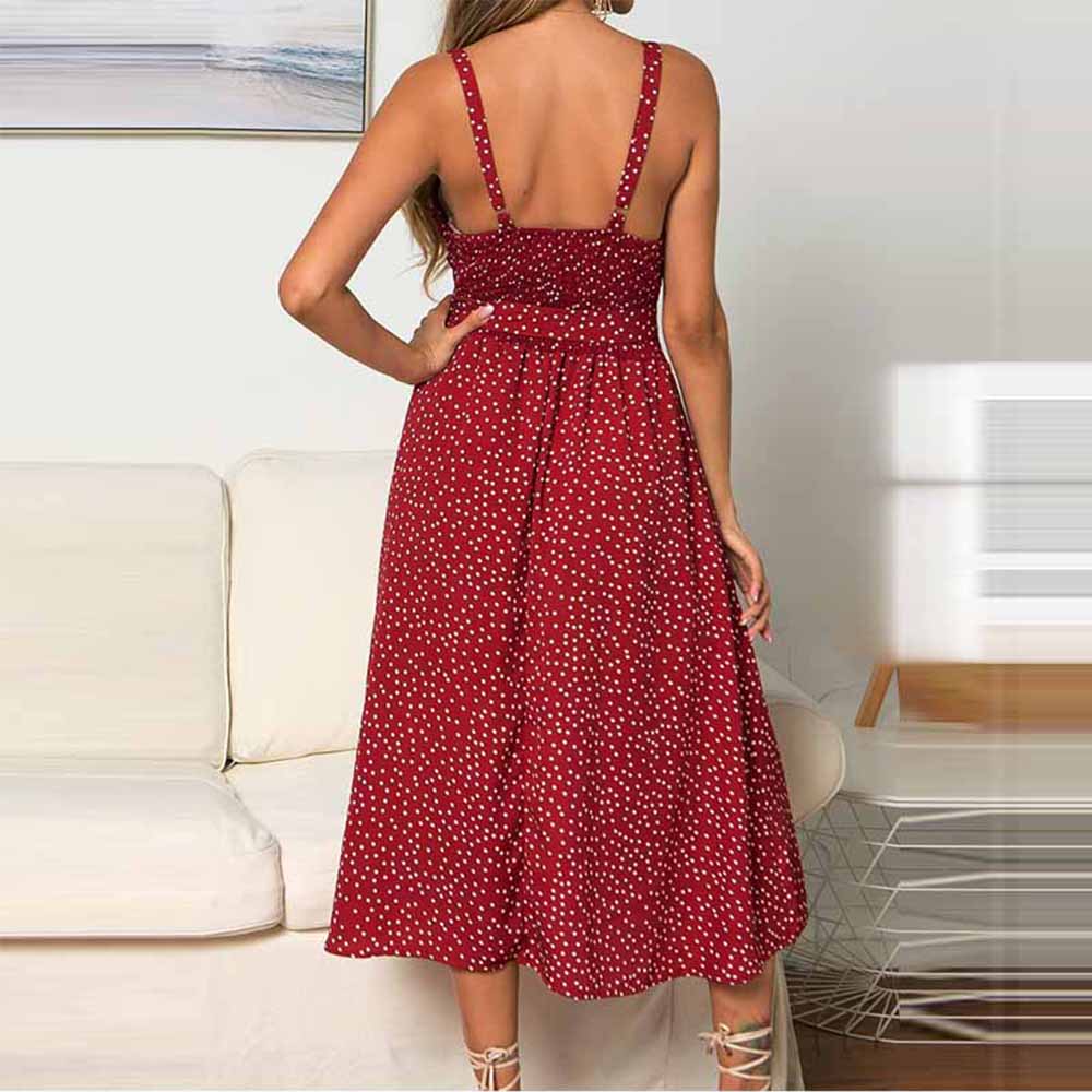 Polka Dot Backless Summer Dress