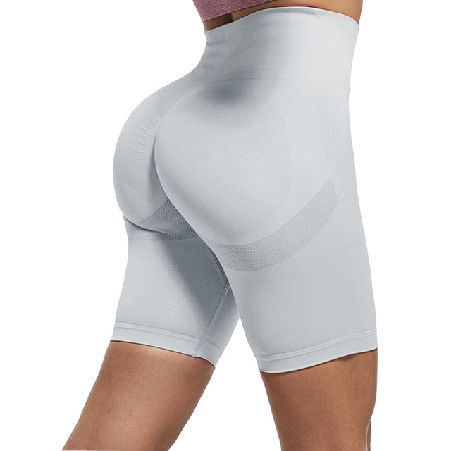 High Waist Push Up Gym Sport Leggings Short Leggings LGray