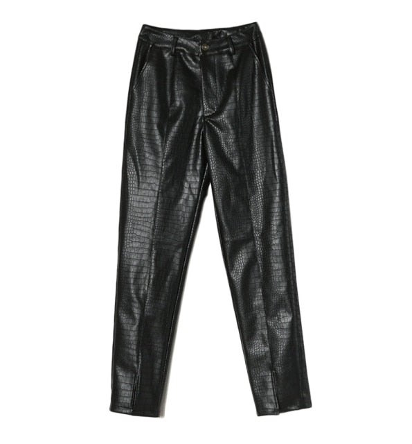 Faux Leather Pencil Trousers