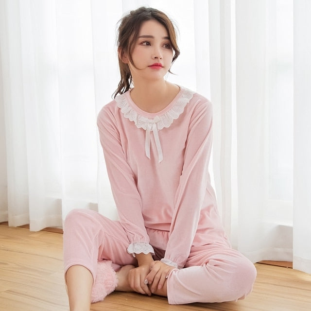 Velvet V-neck Pyjamas