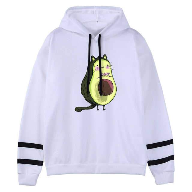 Avocado Cartoon Print Hoodie