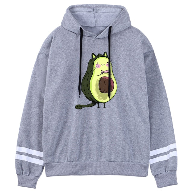 Avocado Cartoon Print Hoodie