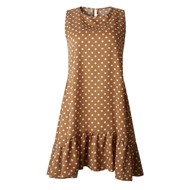 Polka Dot Chiffon Sleeveless Sundress