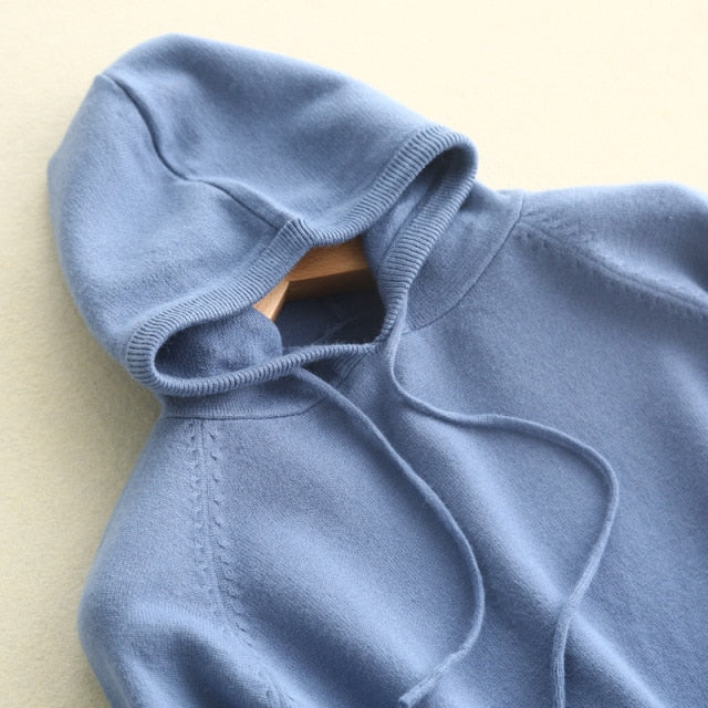 Hooded Long Sleeve Sweatshirt Blue